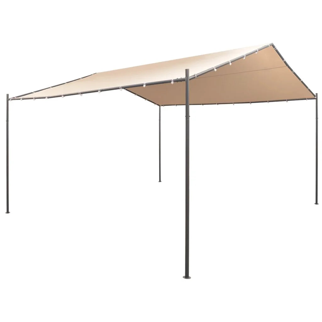 Beige Steel Gazebo Pavilion Tent Canopy N91052