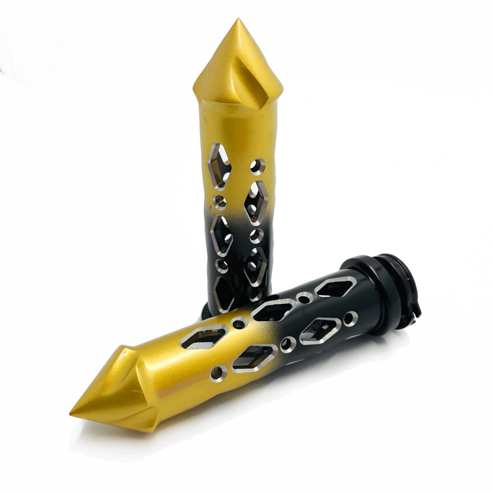Black Gold 22mm Spike Motorcycle Hand Grips W9509