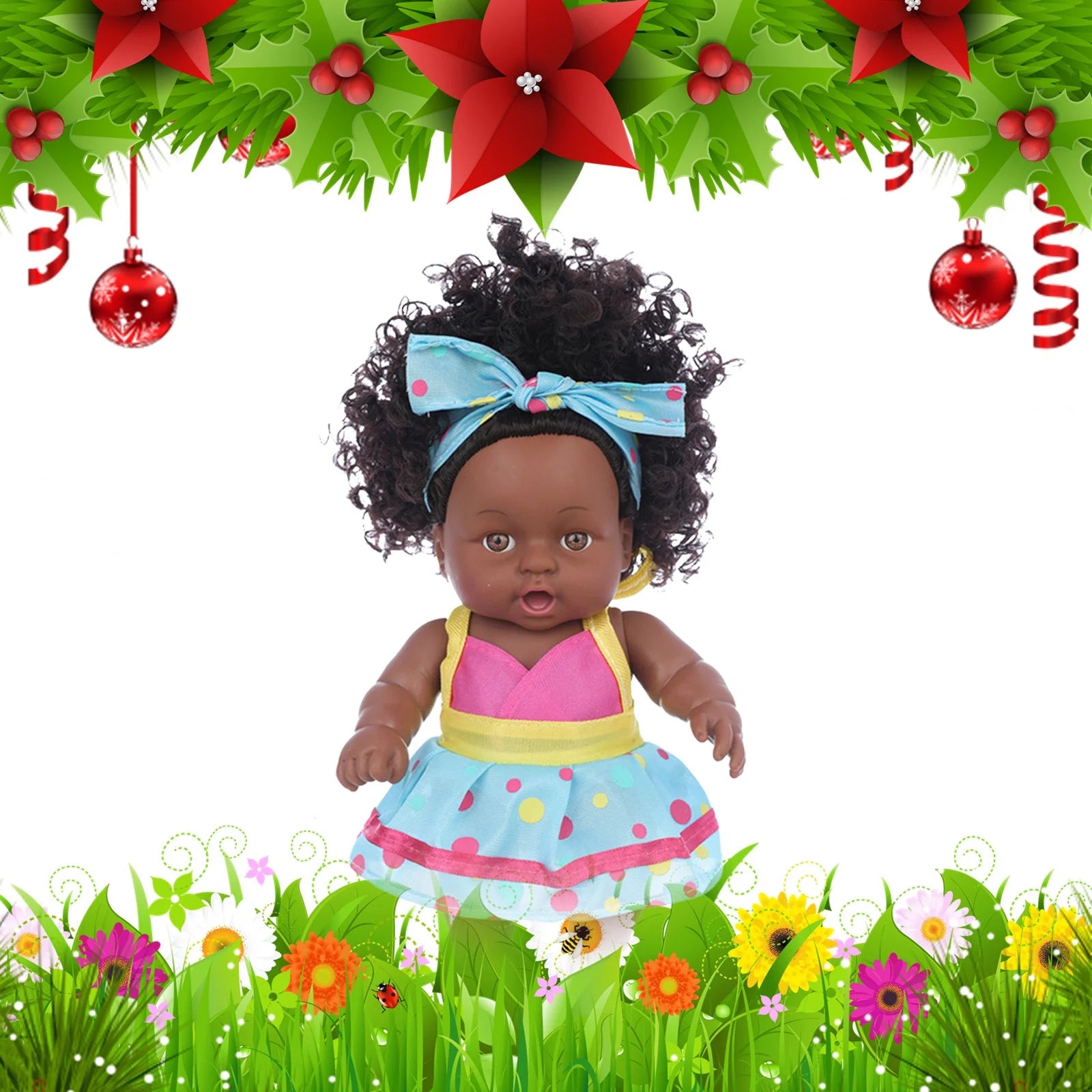 8 Inch Black Baby Dolls With Clothes Q713