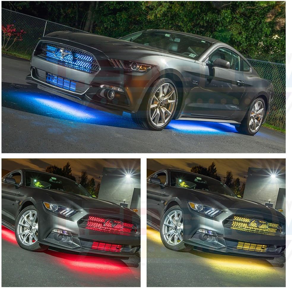 4pc Multi-Color LED Underbody Lighting Kit for Cars with Remote V372916