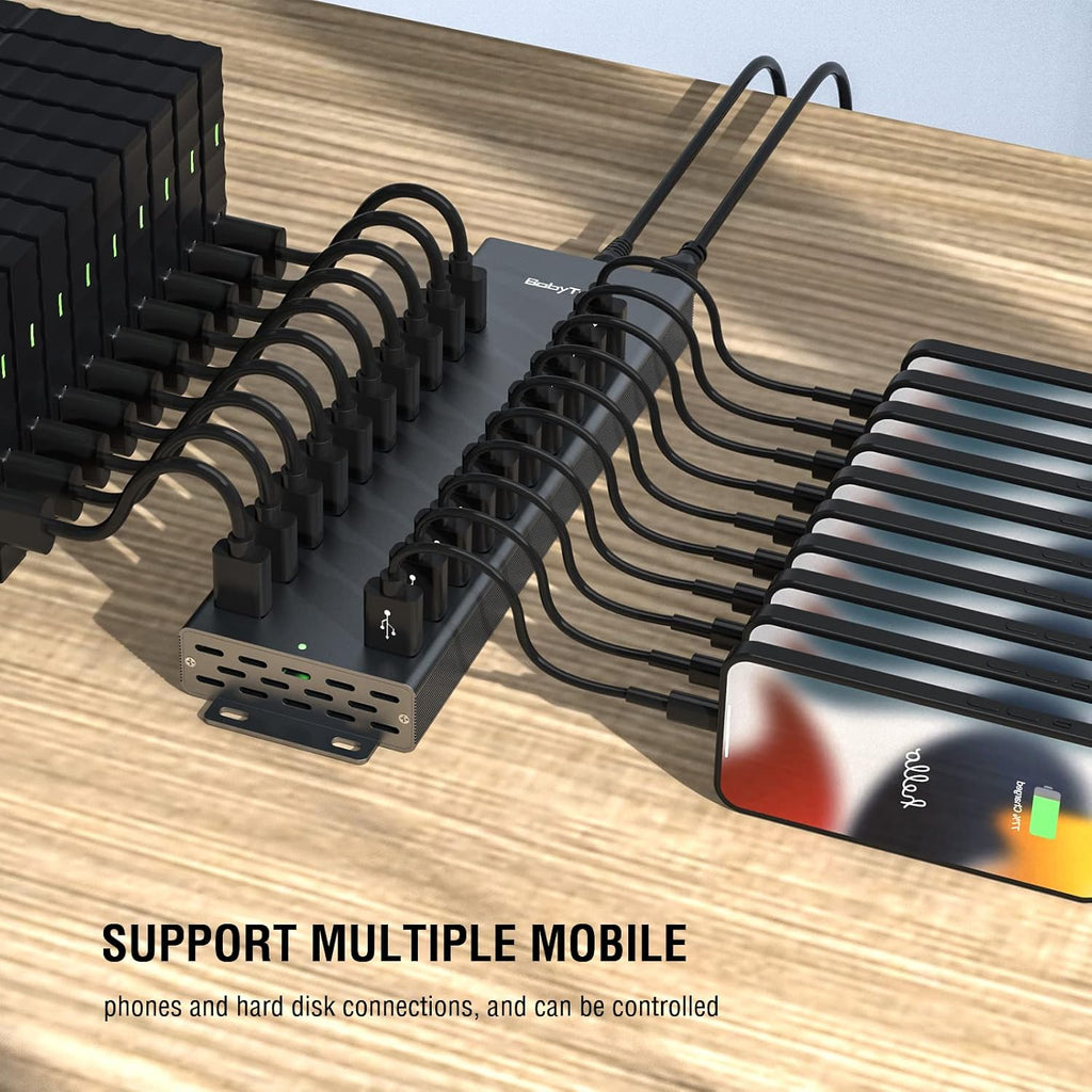Powered USB hub 20 Ports with 12V/8A-120W Power and Data Cable C41349