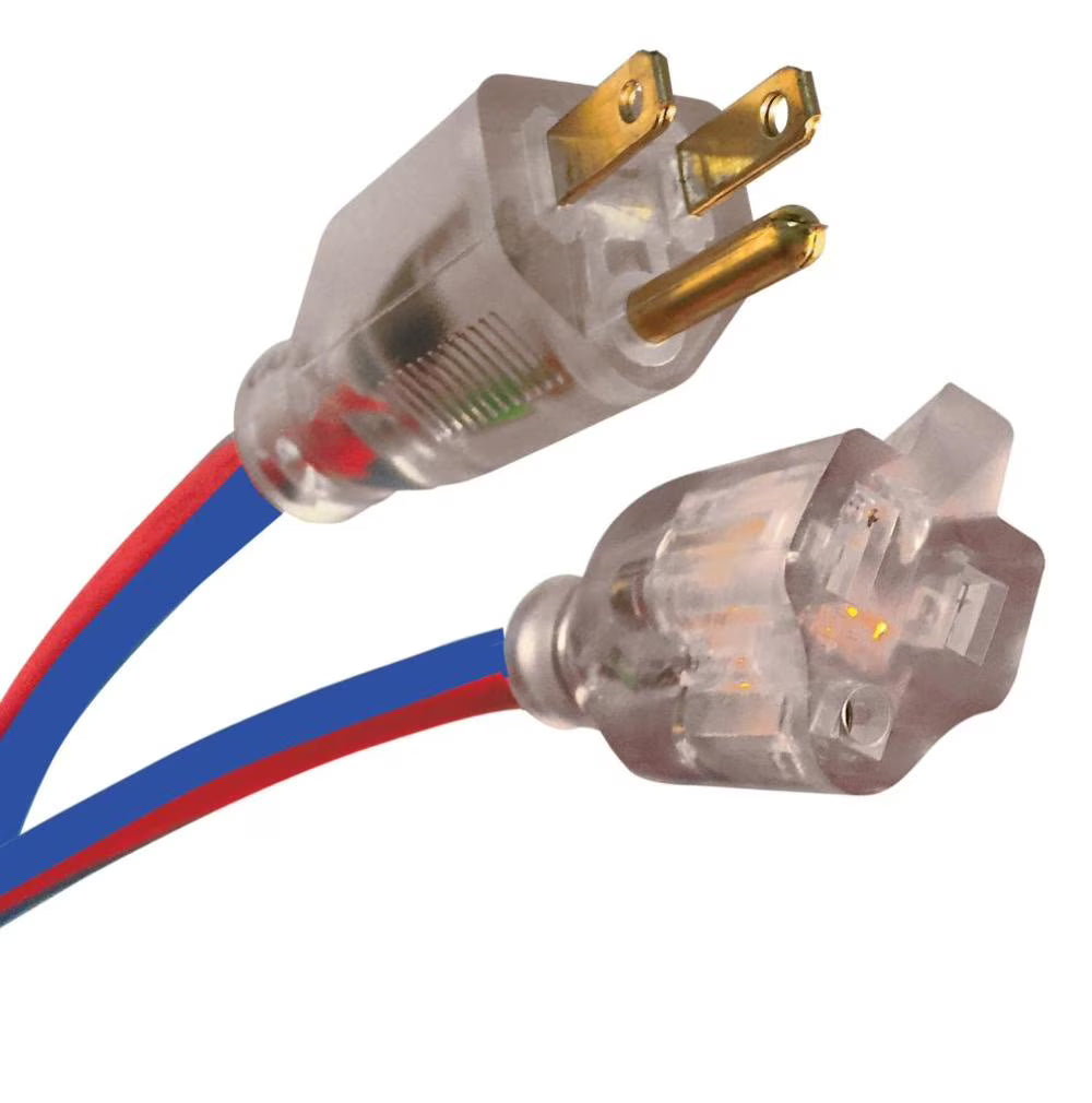Blue SJEOW 15A Lighted Cord Set Y5737