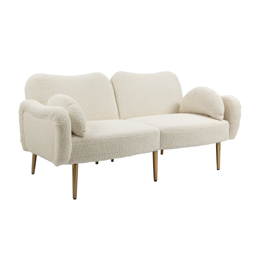 Velvet Love Seats Sofa with 2 Bolster Pillows I6829