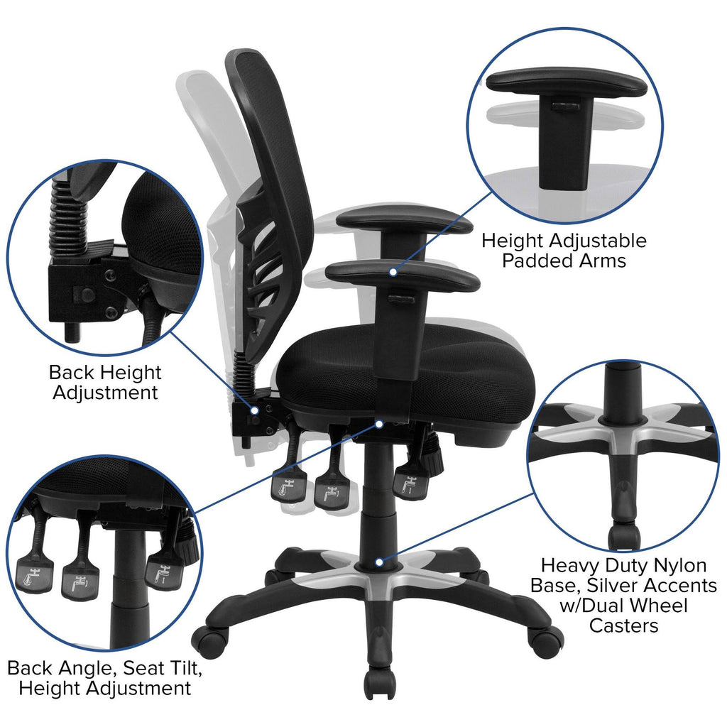 Black Mid-Back Mesh Office Chair T331