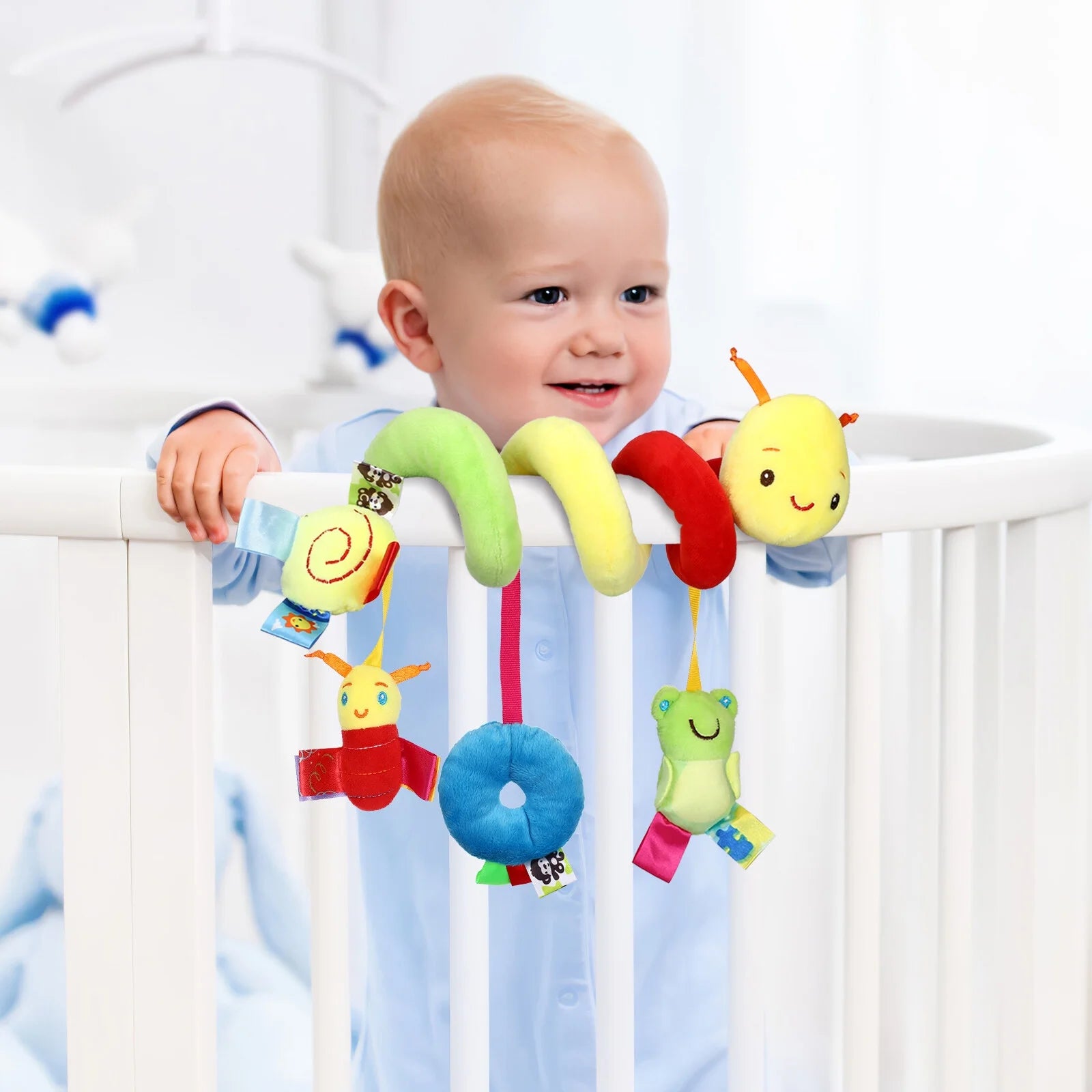Baby Crib Cot Pram Hanging Rattles Spiral Stroller Car Seat Toy R6749