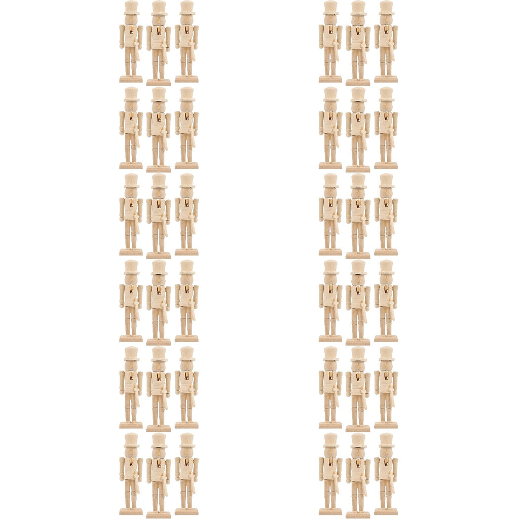 36 Pcs Unfinished Wooden Nutcracker Ornament Peg Dolls W262268