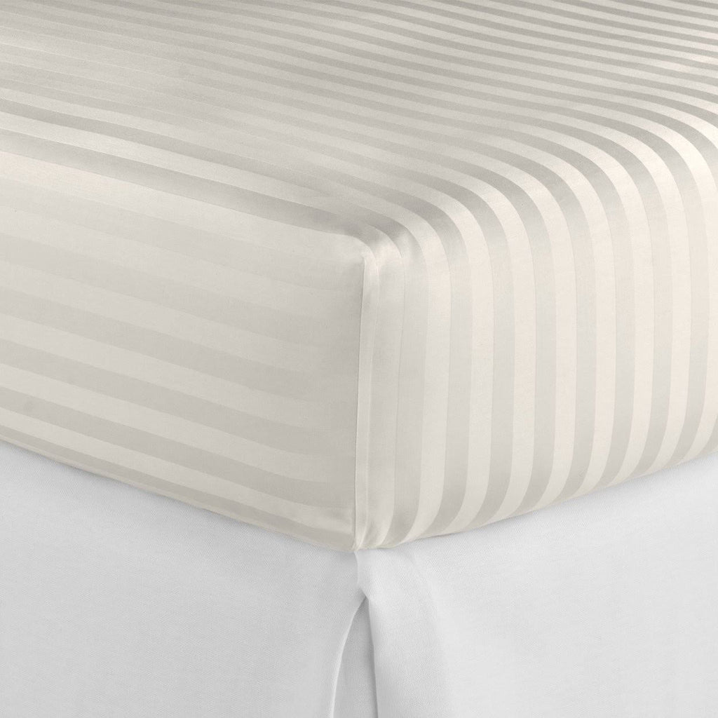 Ivory Striped Sateen Fitted Sheet Twin XL A966722