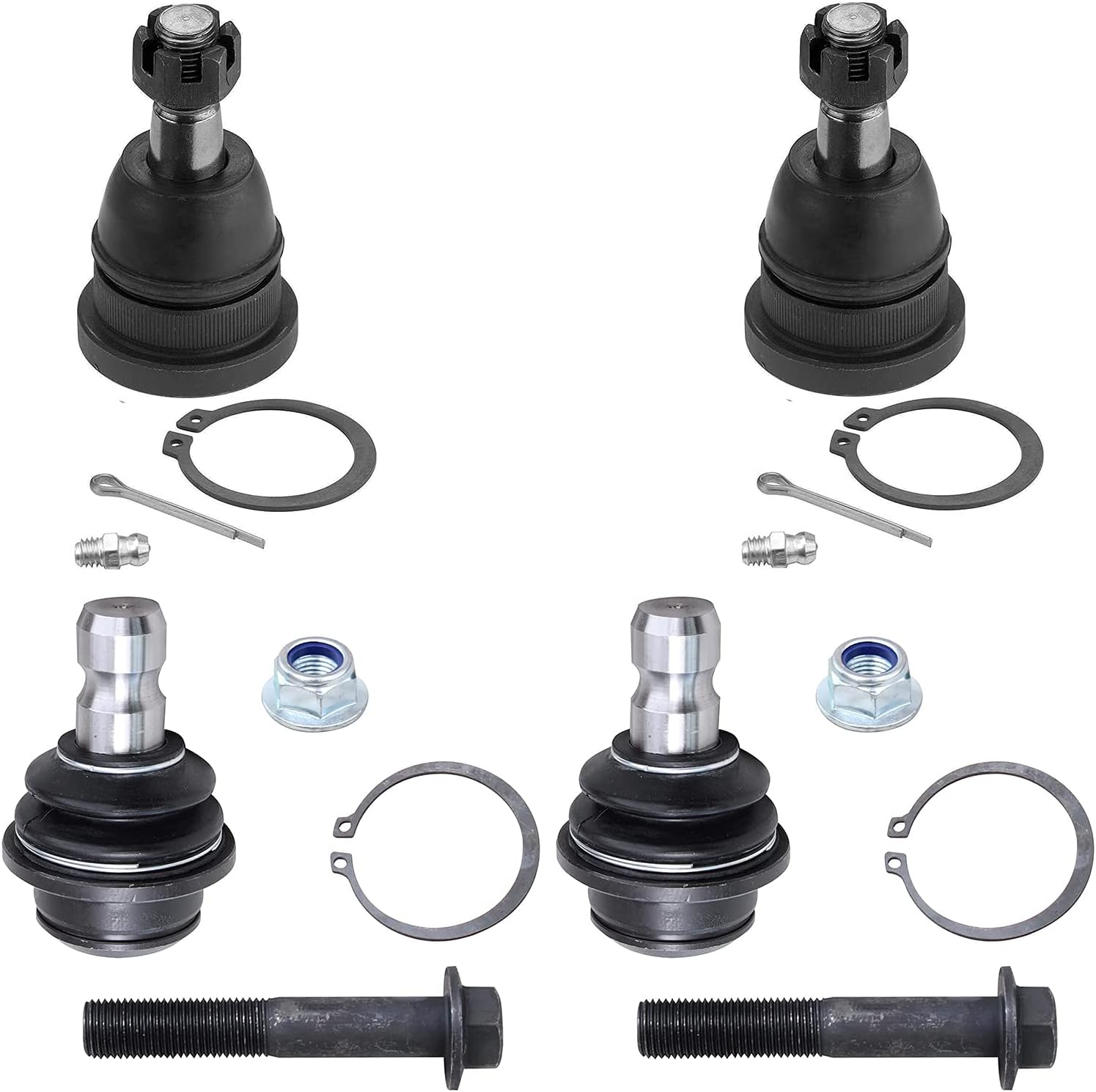 Front Upper & Lower Suspension Ball Joints 4pc Set W941