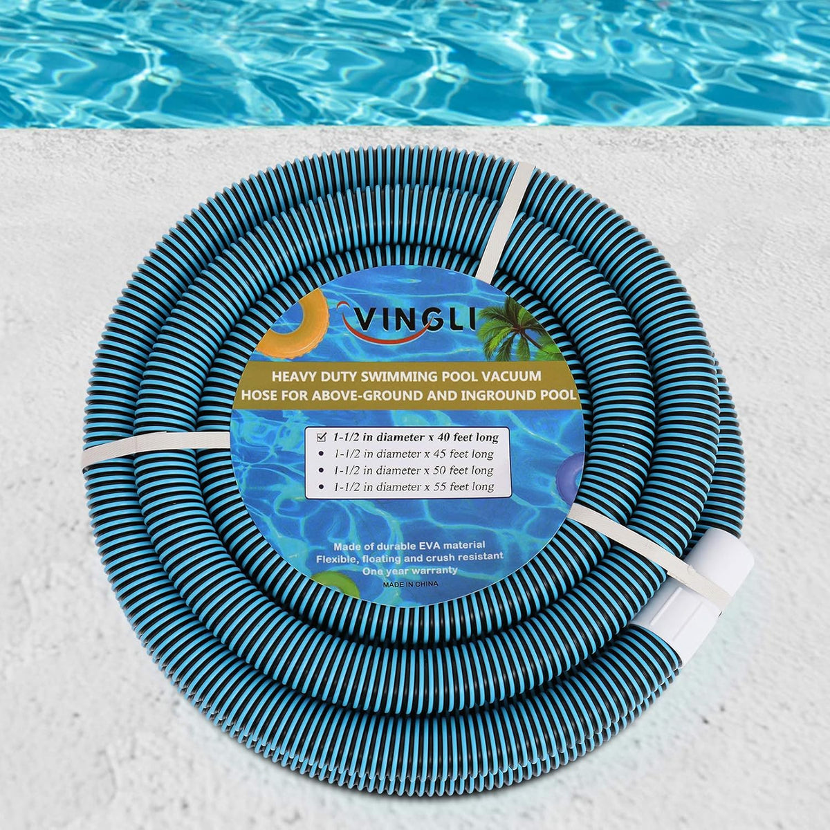 Blue Pack of 2 Swimming Pool Vacuum Hose F95444
