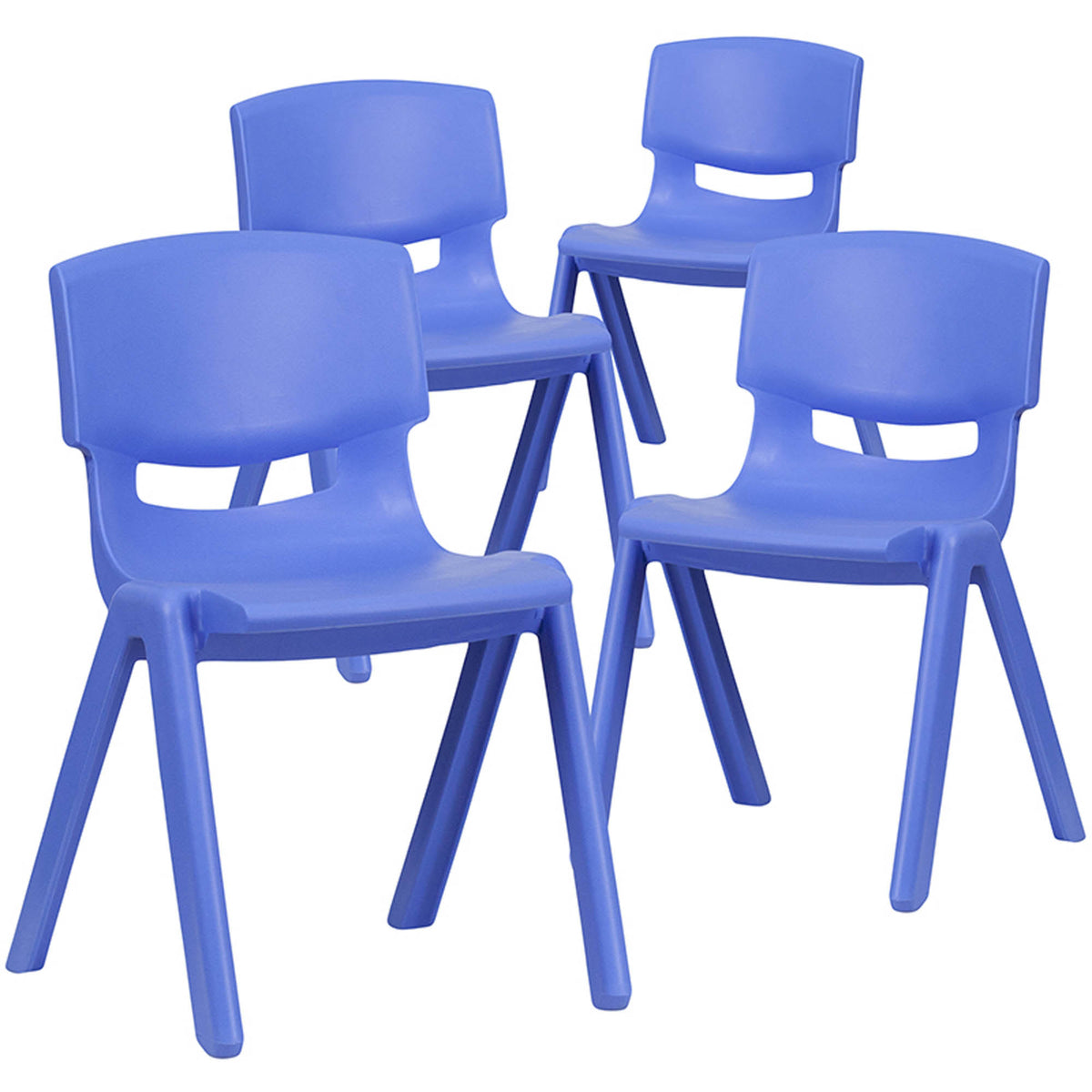 Blue Plastic Stackable School Chair, 4 Pack J671
