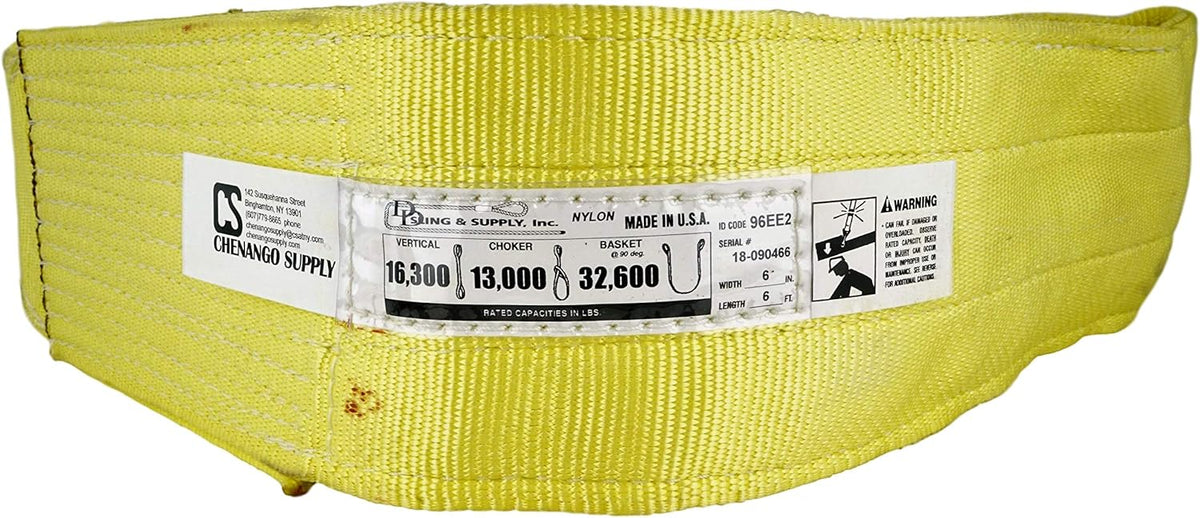 Nylon Lifting Slings, Eye & Eye, 2 Ply, 6,400 lbs Vertical, Pack of 2 C8595
