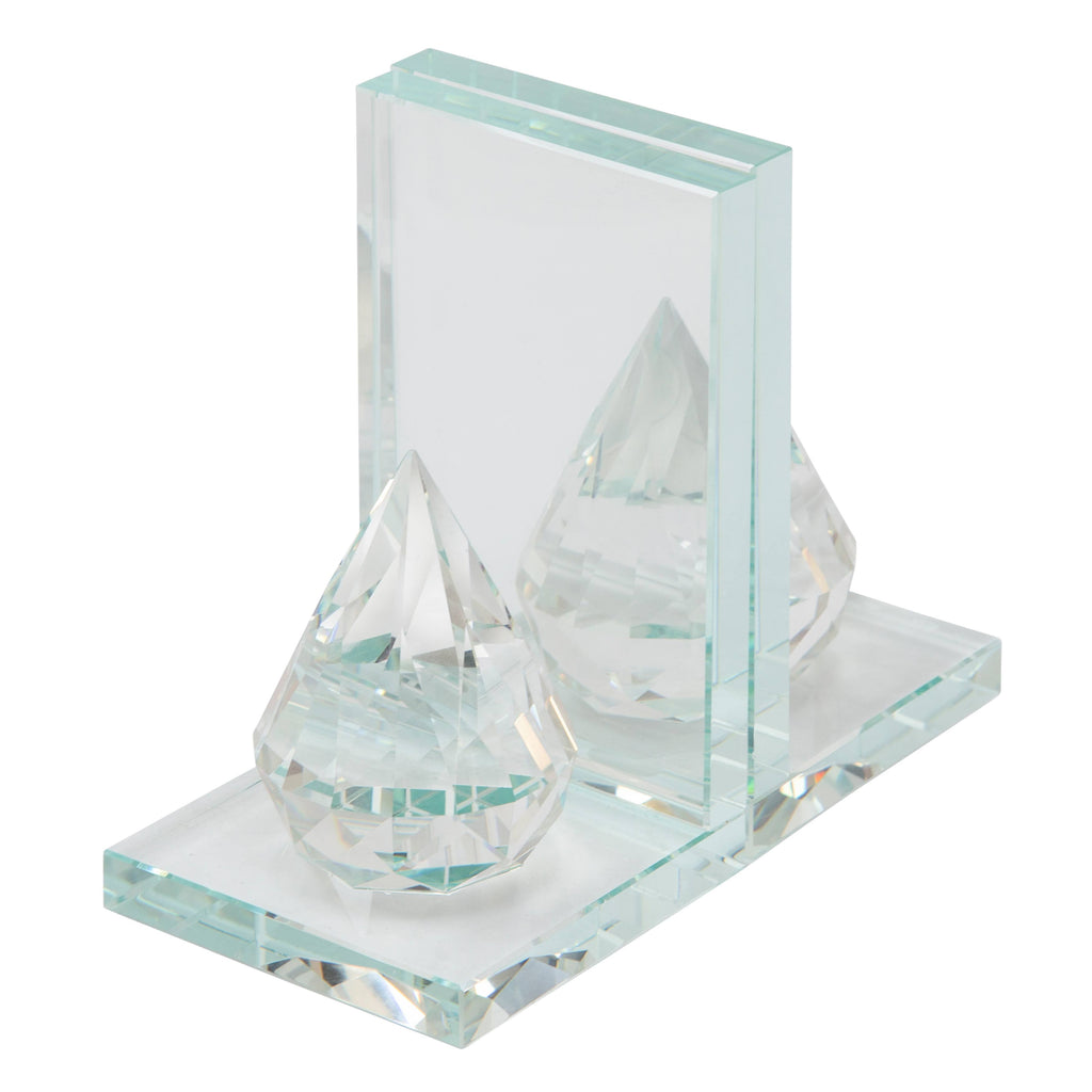 Crystal Teardrop Bookends Set of 2 X99540