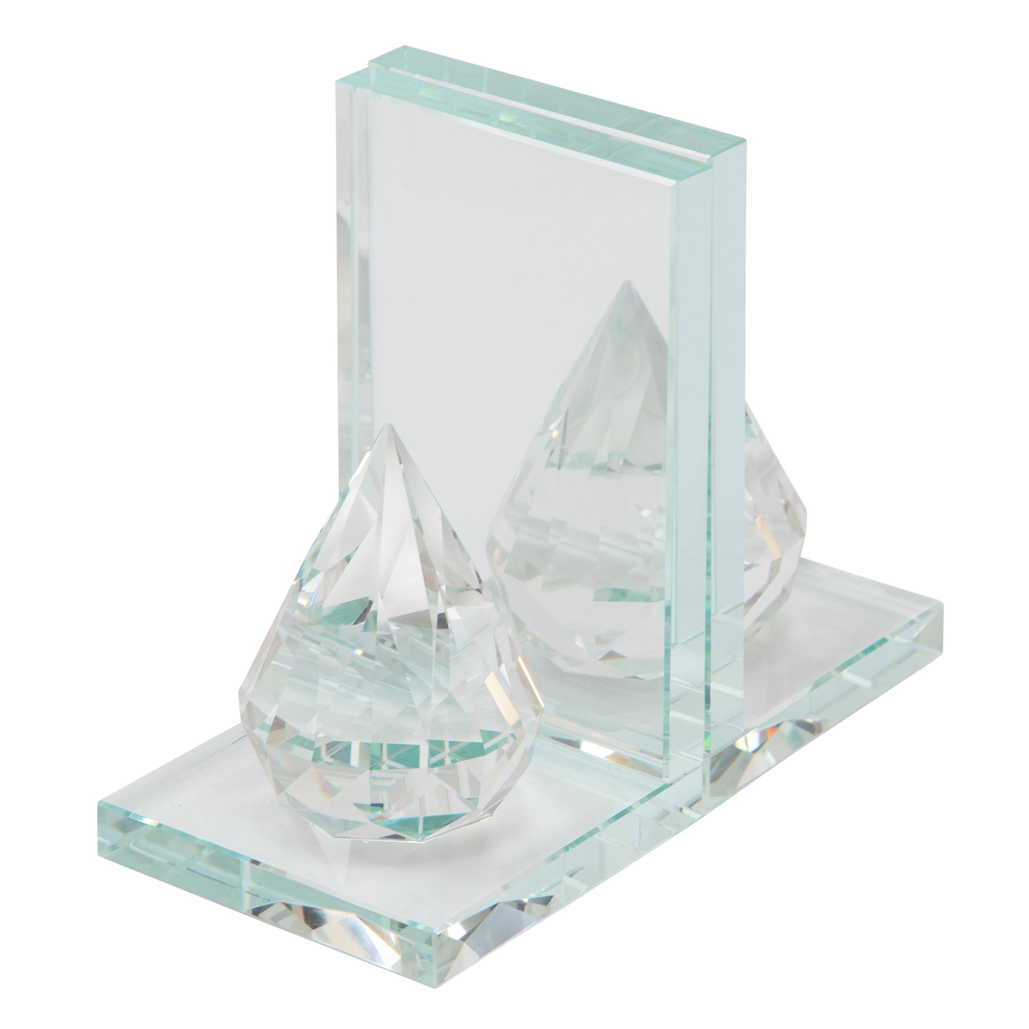 Crystal Teardrop Bookends Set of 2 X99540