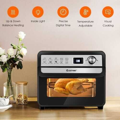 12-in-1 23 qt Digital Toaster Air Fryer Oven Rotisserie with 9 Accessories F413926