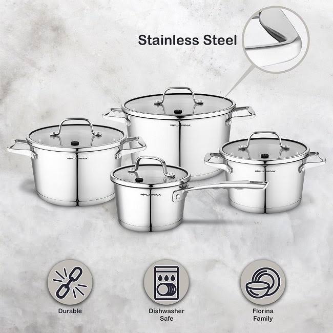 8-Piece Stainless Steel Nonstick Cookware Set E655271