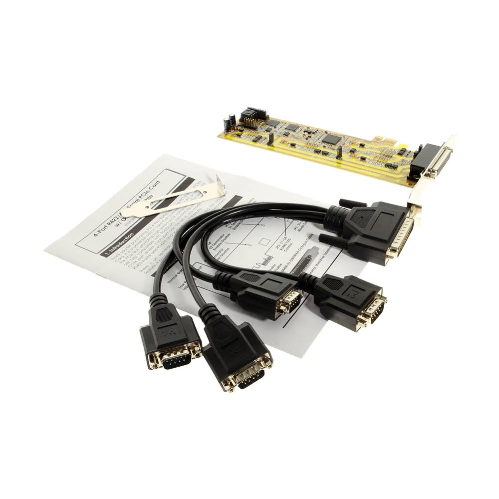 Quad Port Serial RS422/485 PCIe Card with DB44 Cable B4847