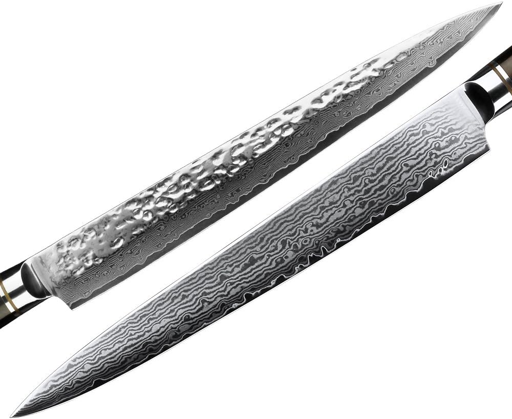 10 Inch Damascus Steel Fillet Knife with Walnut Wood Sheath A75007