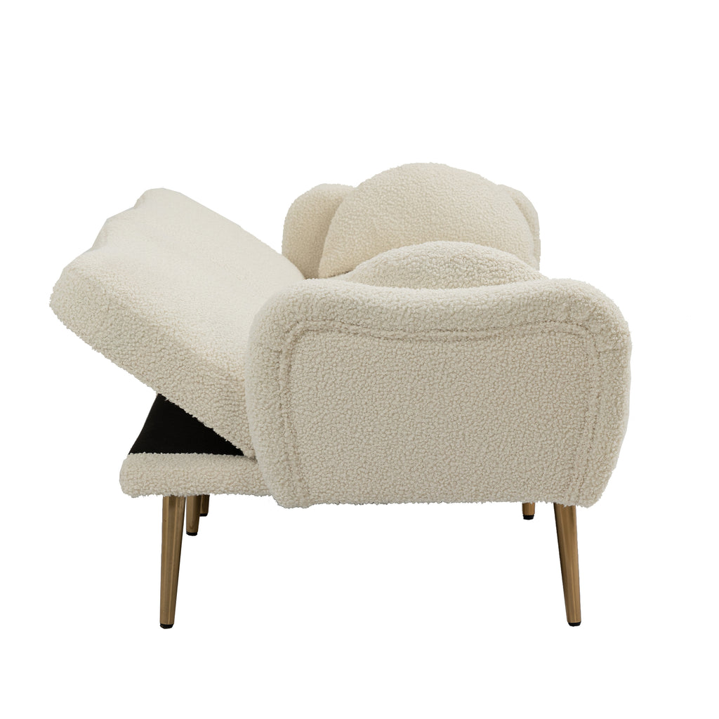 Velvet Love Seats Sofa with 2 Bolster Pillows I6829