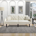 Beige Velvet Futon Sofa Bed with Pillows C630109