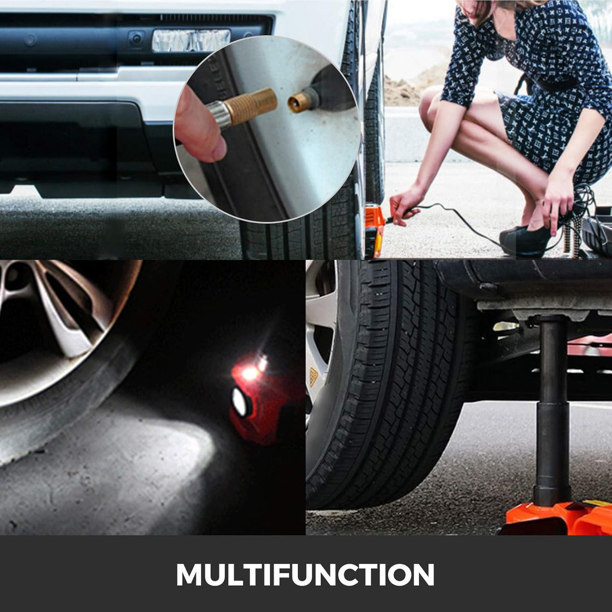Electric Car Jack 3 Ton with Tire Inflator Pump and Electric Wrench N786