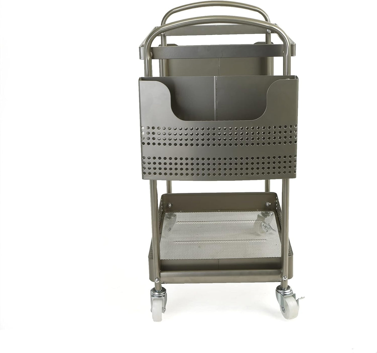 Silver Metal Mobile File Cart O430