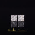 925 Silver White Moissanite Square Stud Earrings W169356