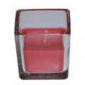 Red Square Glass Votive Candle V79680