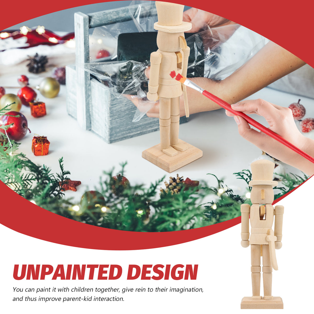 36 Pcs Unfinished Wooden Nutcracker Ornament Peg Dolls W262268