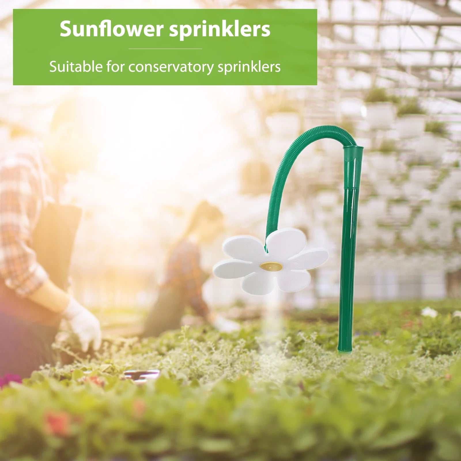Flower Shaped Dancing Sprinklers Lawn Watering with 2pcs Adapter (White) J1017