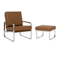 Caramel Brown 2-Piece Accent Chair and Ottoman Set D6527