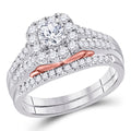 14kt Two-tone Gold Diamond Bridal Ring Band Set 1 Cttw Ring Size 8 F983