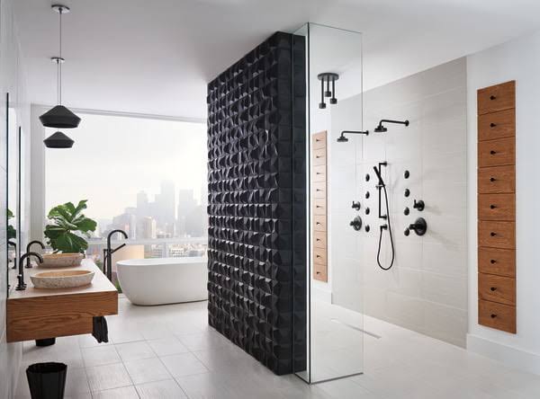 Matte Black Slide Bar with Hand Shower G34429