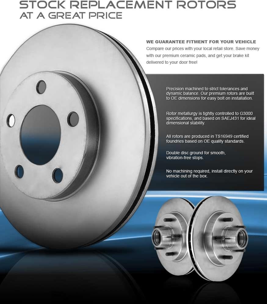 8 Lug Front and Rear Rotors for Dodge Ram 3500 Y2584