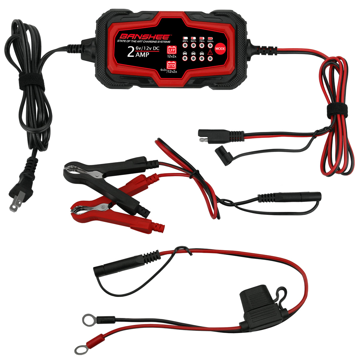 6-12V 2A Automatic Trickle Battery Charger, Pack of 3 V63816