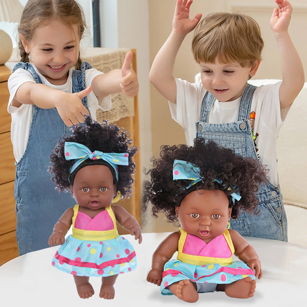 8 Inch Black Baby Dolls With Clothes Q713