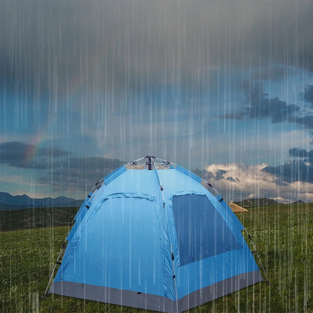 Waterproof Instant Pop Up Camping Tent, 3-4 Person Double Layer Dome Tent H282