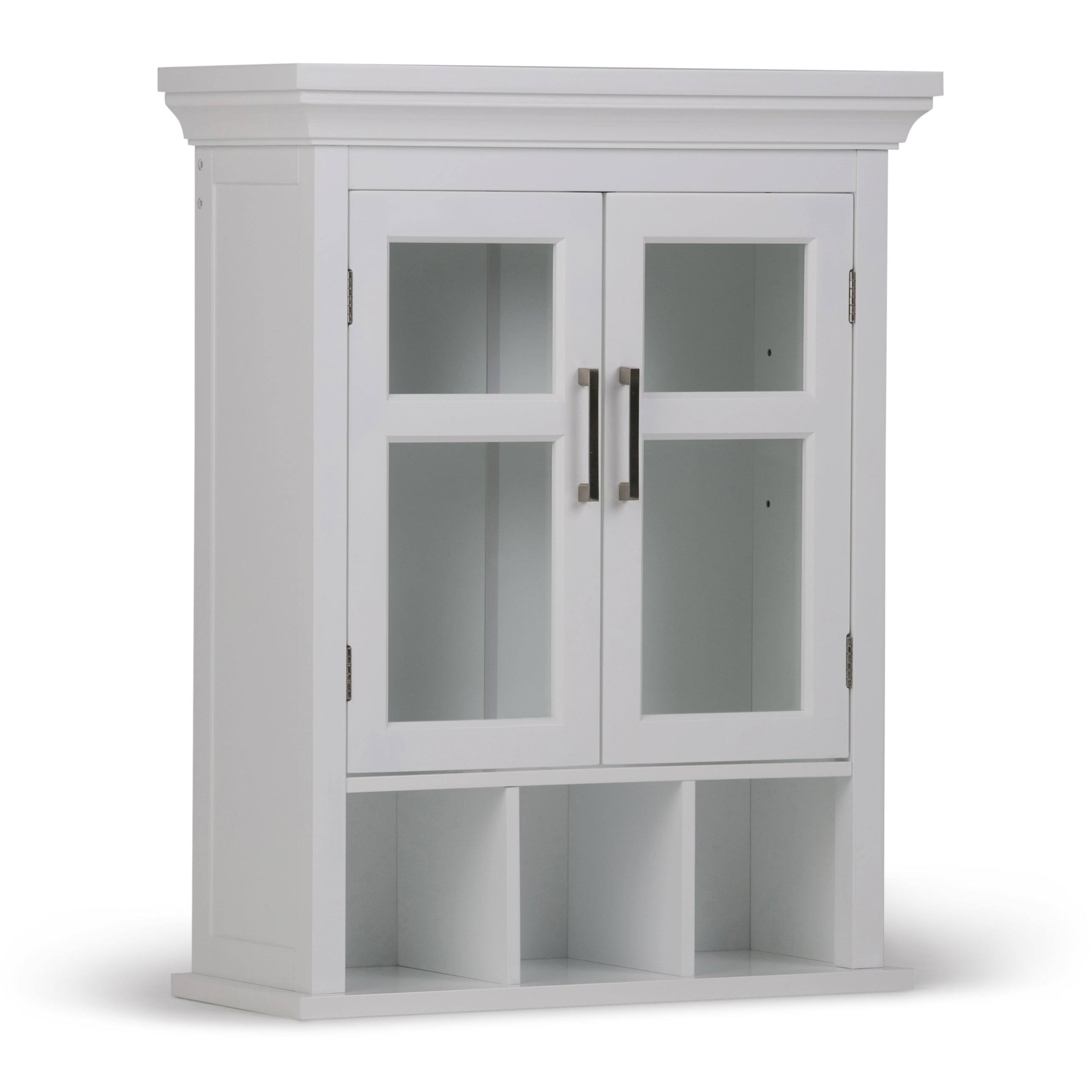 White Two-Door Bathroom Wall Cabinet C683