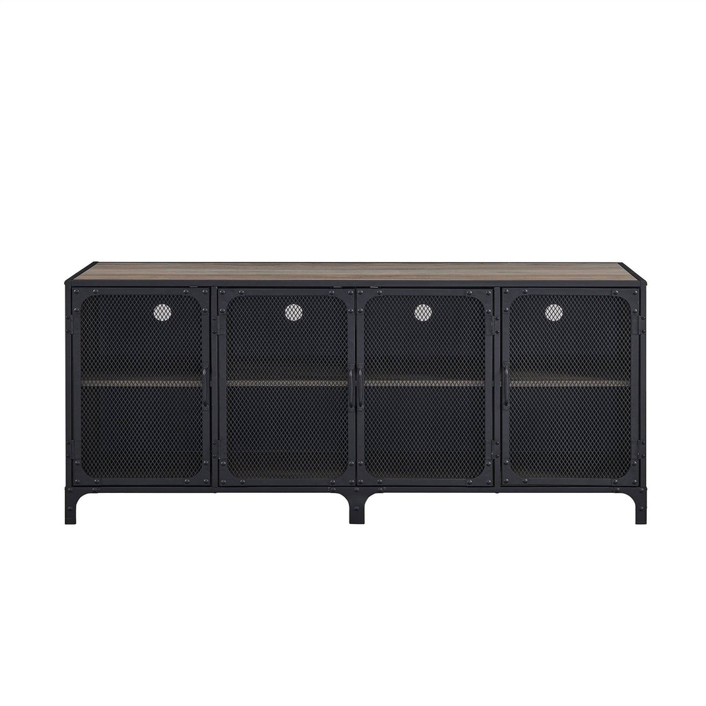 Grey Wash Industrial TV Stand Console U402983