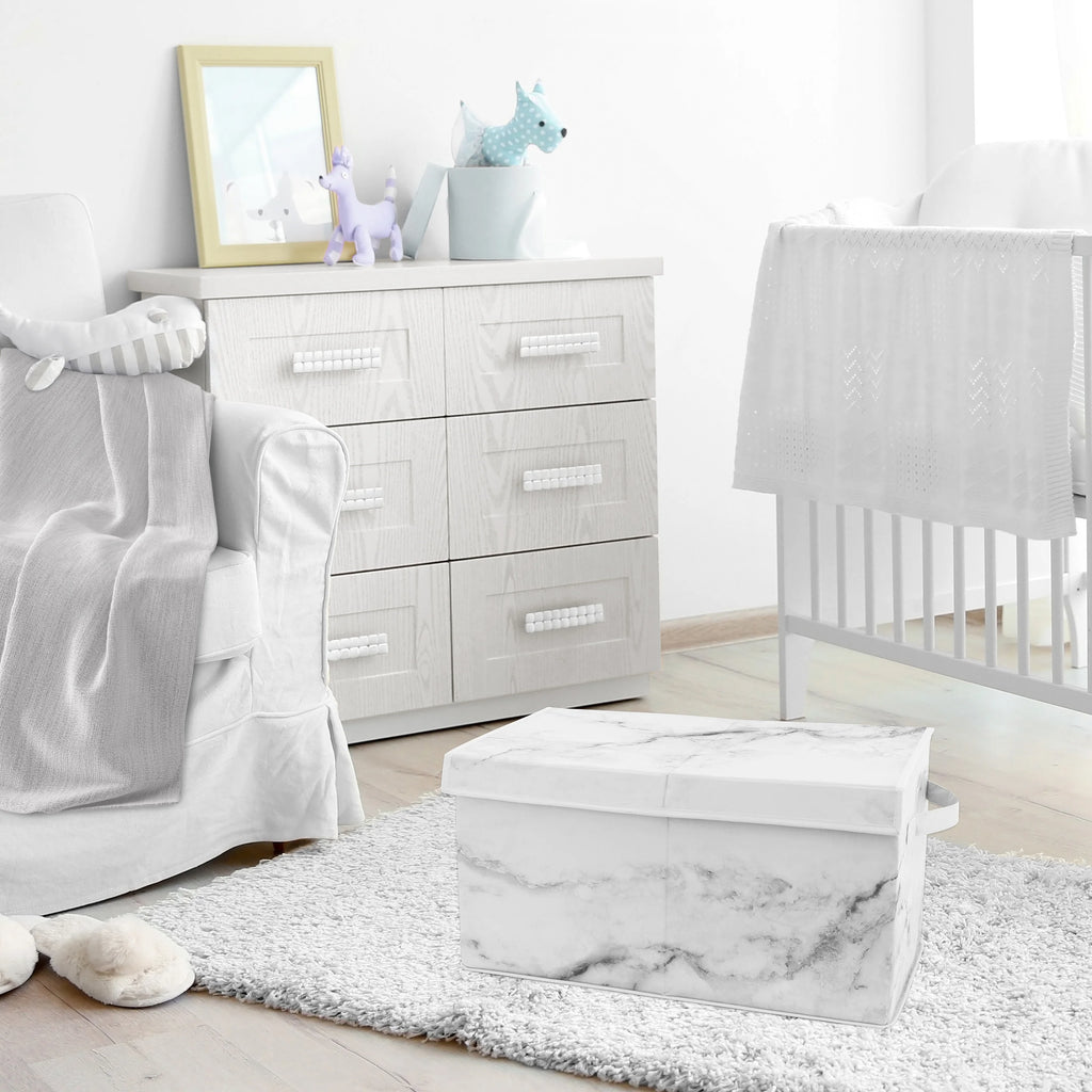 Marble Black and White Storage Fabric Toy Box P31036
