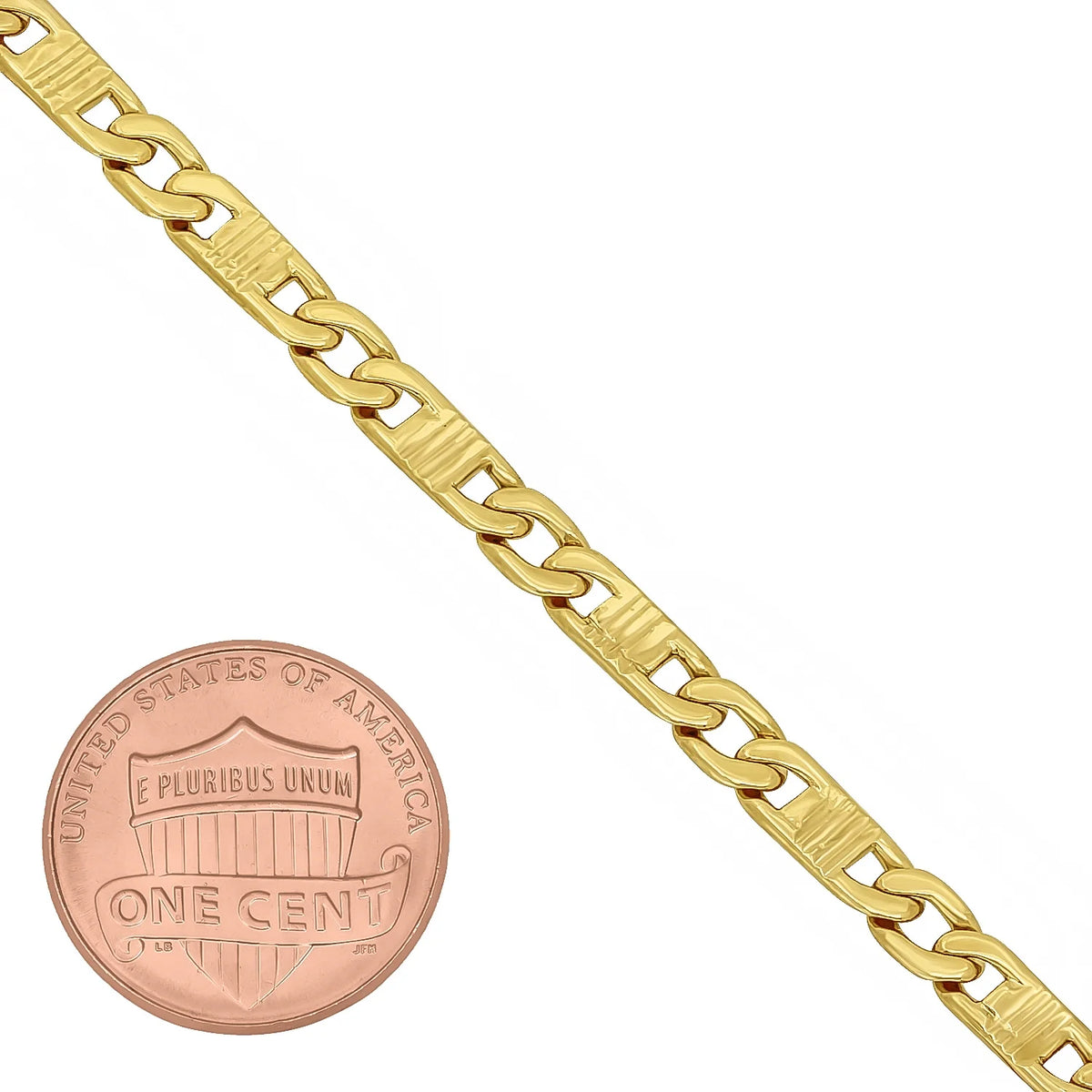 14k Yellow Gold Plated Mariner Choker Chain Necklace, 16 inches B959581