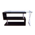 Black Glass L-Shape Executive Desk E22510