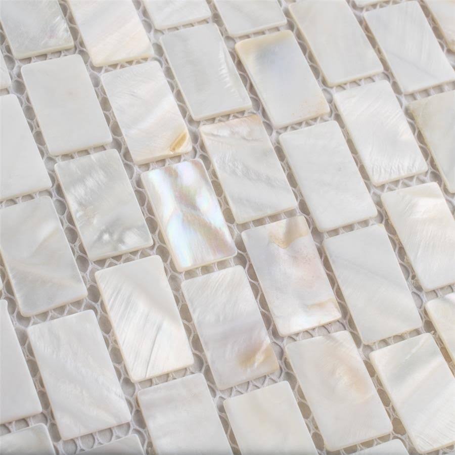 11.5x11.75-inch White Natural Seashell Mosaic Wall Tile C1487