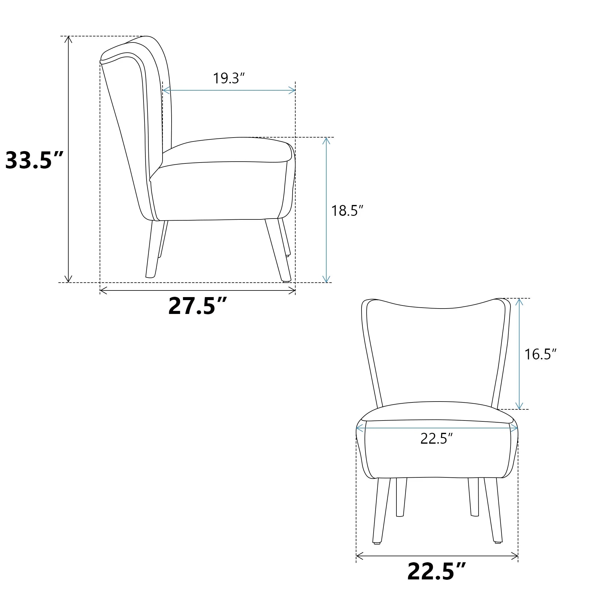 Gray Boucle Upholstered Armless Accent Chair C963587