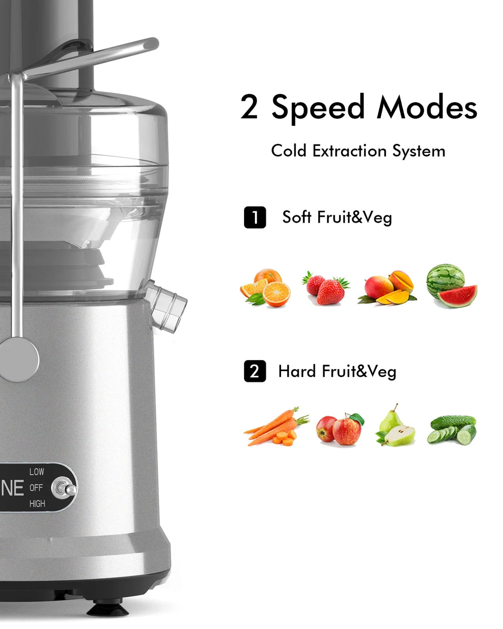 Centrifugal Juicer Machine, 1000W, Large 3.2'' Chute M585