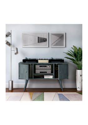 Gray Finish Wood Entertainment Cabinet with Doors K994869