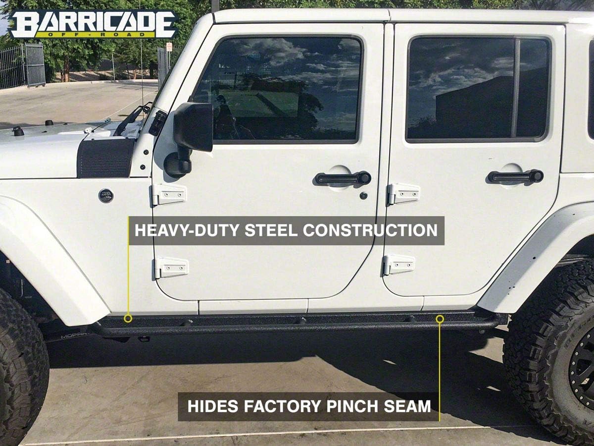 Textured Black Rubi Rails Compatible with 07-18 Jeep Wrangler JK 4-Door V7056