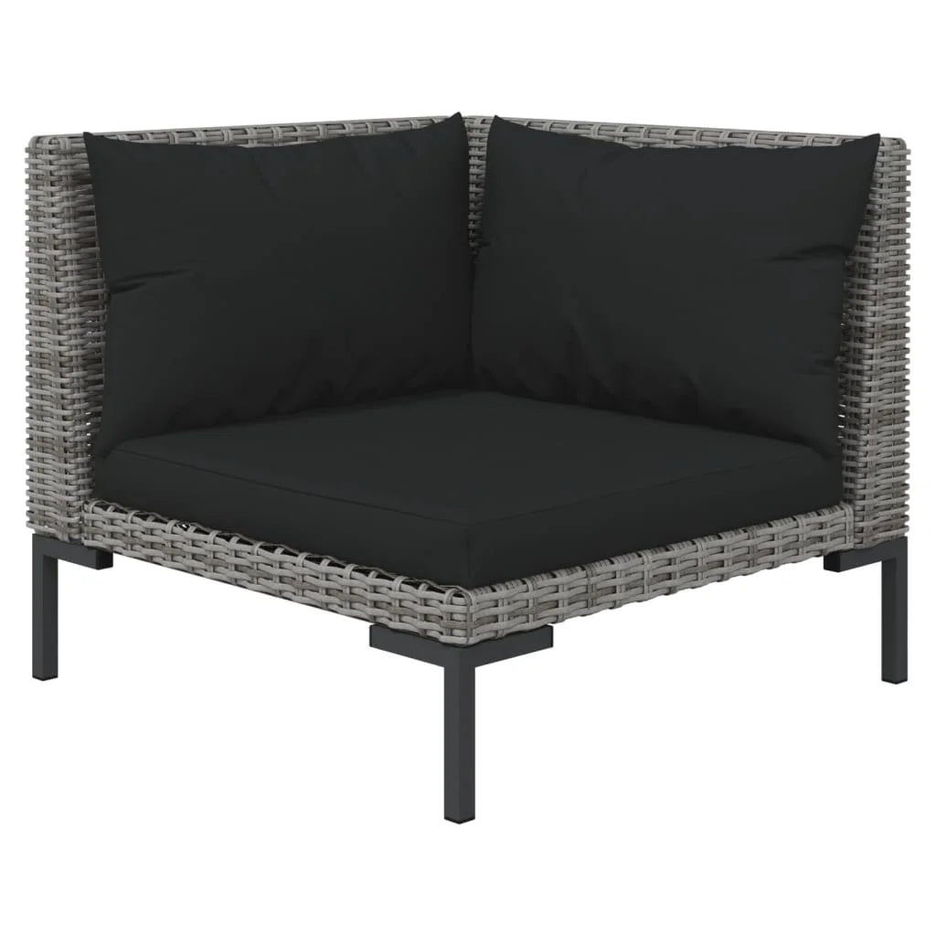 Half Round Poly Rattan Patio Sofas with Cushions X59772