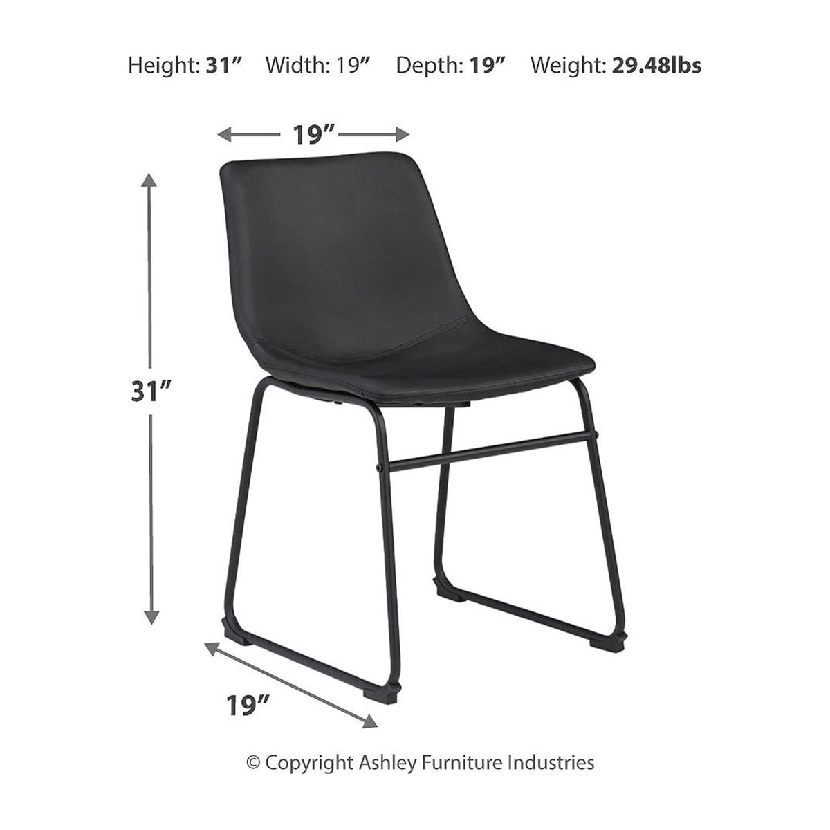 Black Bucket Chair, Set of 2 F111