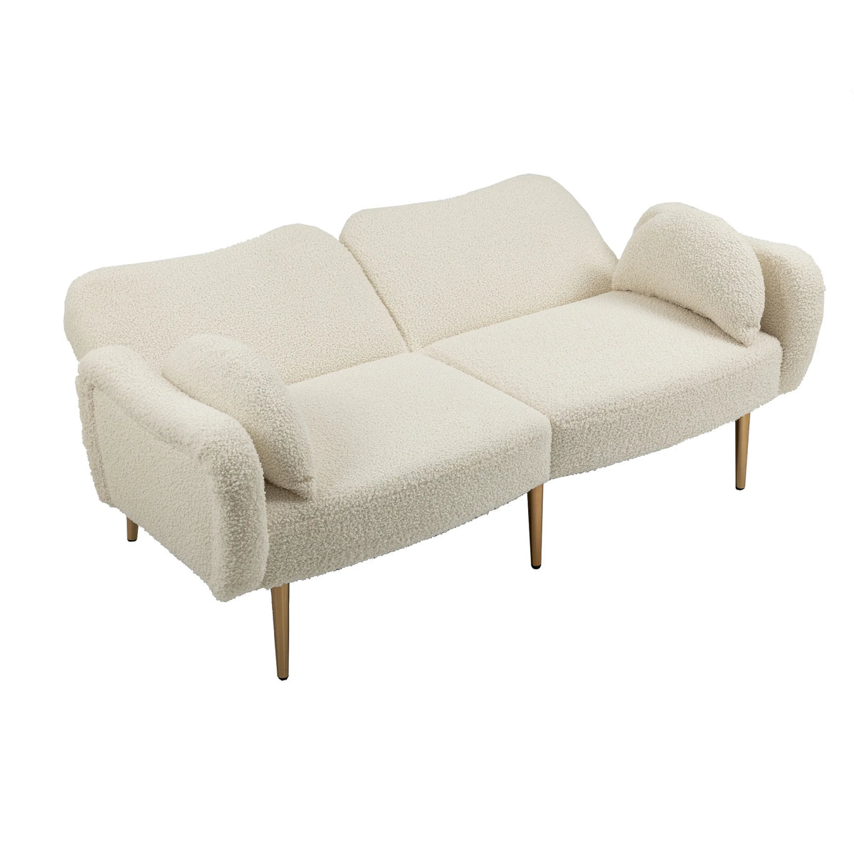 Velvet Love Seats Sofa with 2 Bolster Pillows I6829