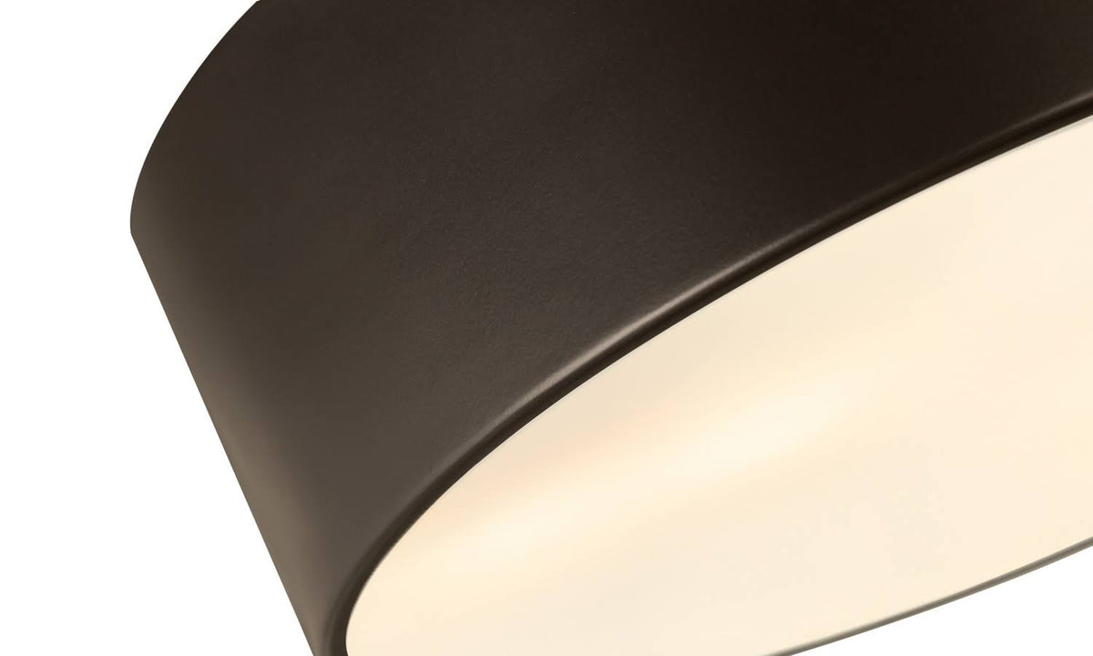 3 Light Flush Mount Bronze Finish E380